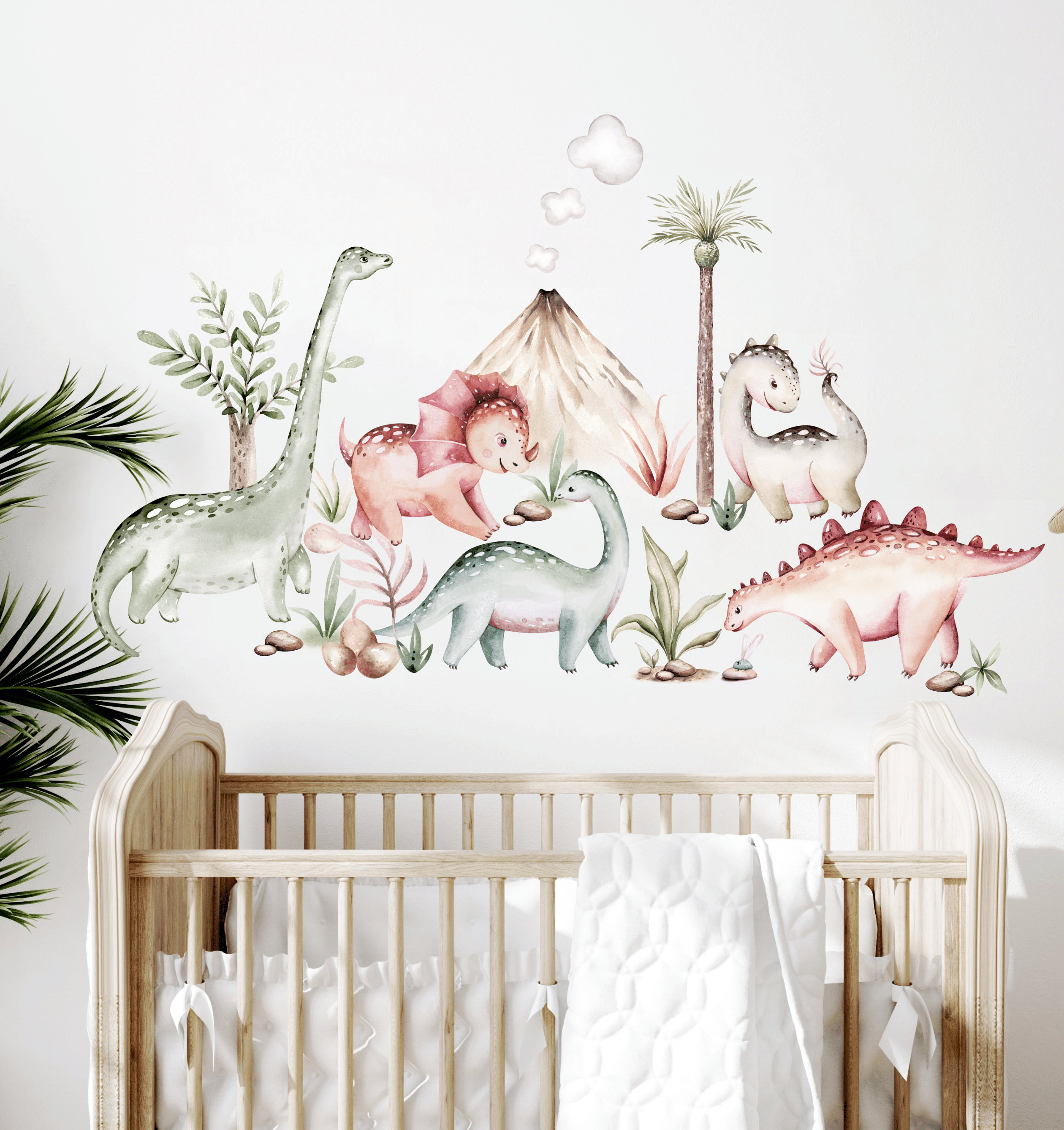 Dinosaurs Nursery Wall Decals, Dinosaur Wall Stickers, Watercolor Dino ...