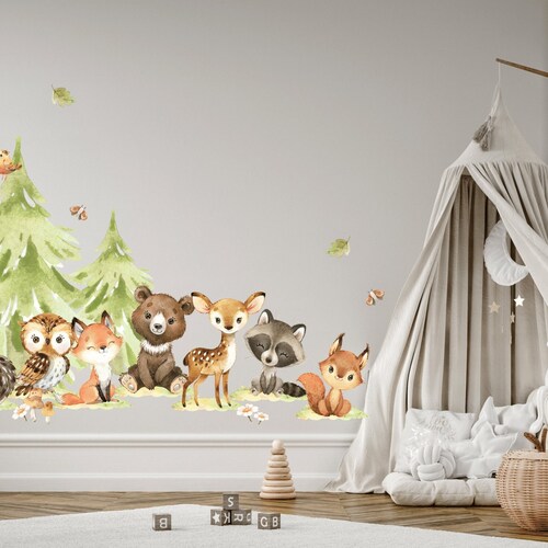 LITTLE ONE III Wall Decal Forest Animals / Nursery Woodland / Etsy
