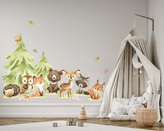 Forest Animals Nursery Wall Decal Sticker Woodland Animals 