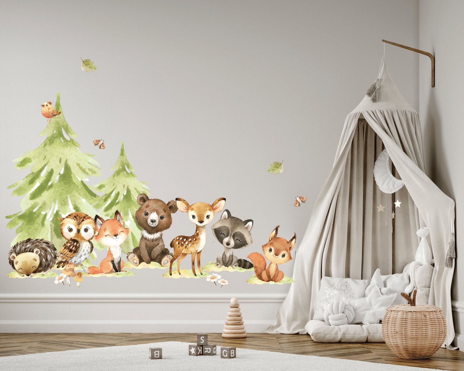 Sticker mural - Funny forest animals set