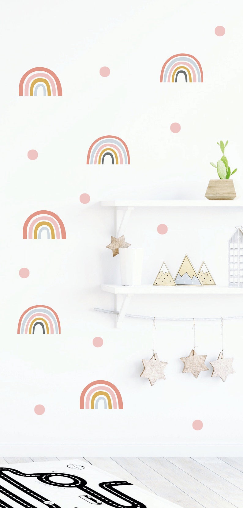 Rainbow Wall Decal Nursery Wall Decal Multi Colored Etsy
