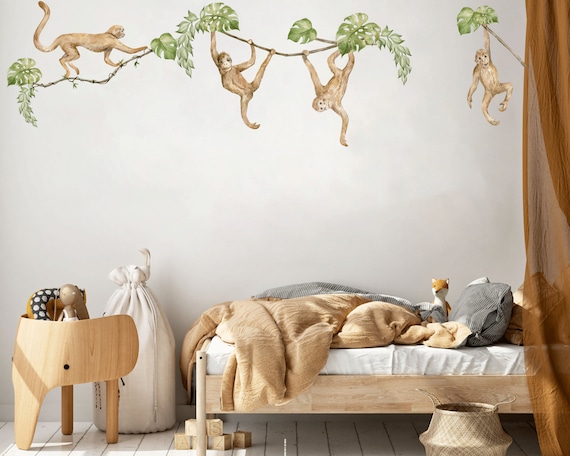 Safari muur kinderkamer muur jungle - Etsy België