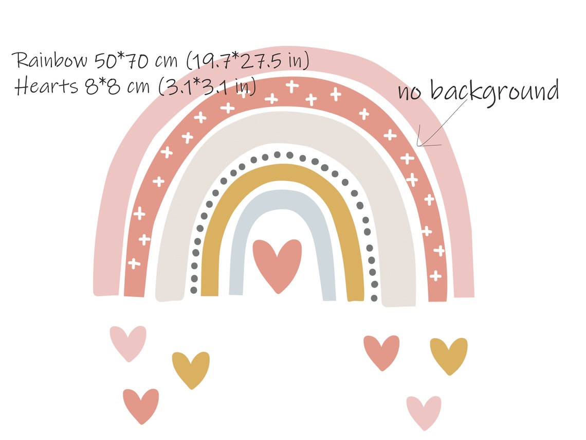 Rainbow Wall Decal Rainbow Wall Sticker Large Rainbow Wall Etsy UK