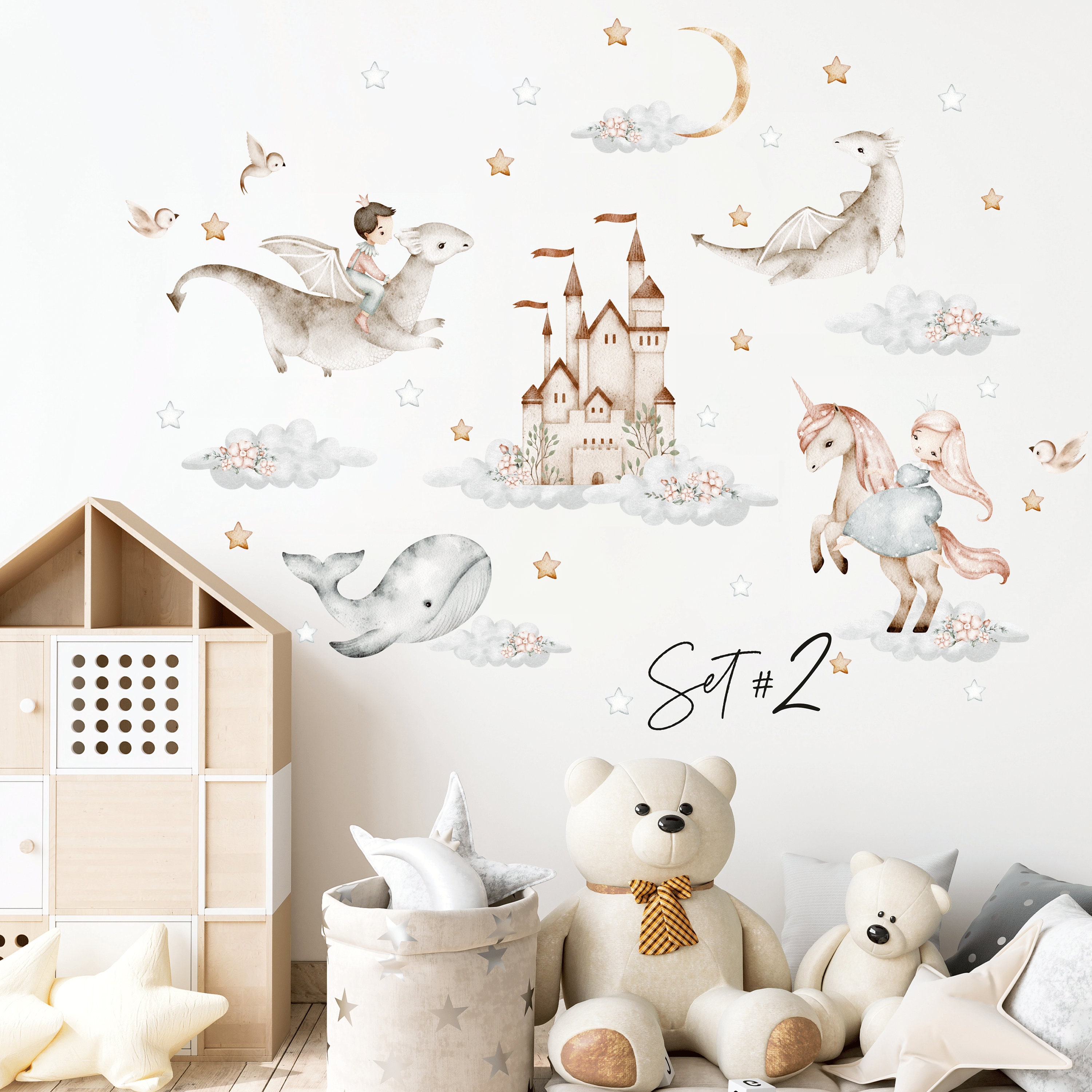 Fairy Nursery Wall Decal, Unicorn Wall Sticker, Princess Wall Decor ...