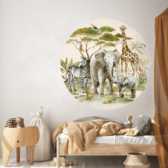 Jungle Dieren Muursticker met 6 Wilde Dieren
