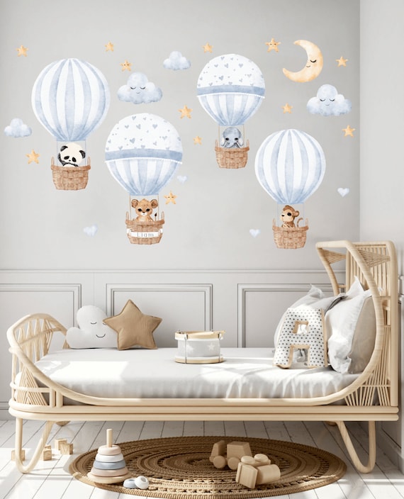 Hot Air Balloon Wall Decal Personalised Wall Sticker Watercolor