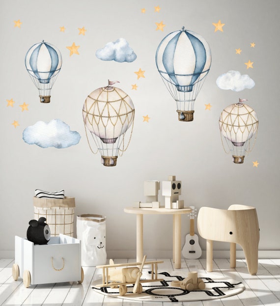 Hot Air Balloon Nursery Wall Decal Watercolor Hot Air Balloons