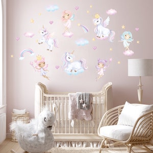 Fairy Nursery Wall Decal, Unicorn Wall Sticker, Princess Wall Decor ...