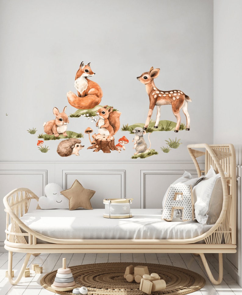 Forest Animals Nursery Wall Decal Sticker Woodland Animals Etsy UK