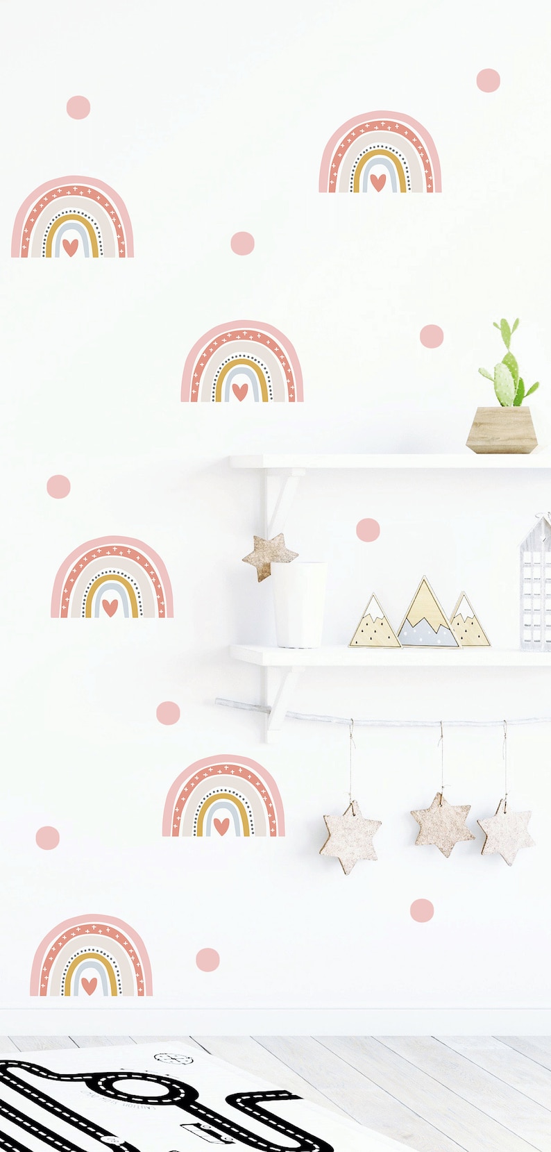 Rainbow wall decal, rainbow wall sticker, large rainbow wall decal, watercolor rainbow decal, nursery wall decal, wall decal for kids image 8