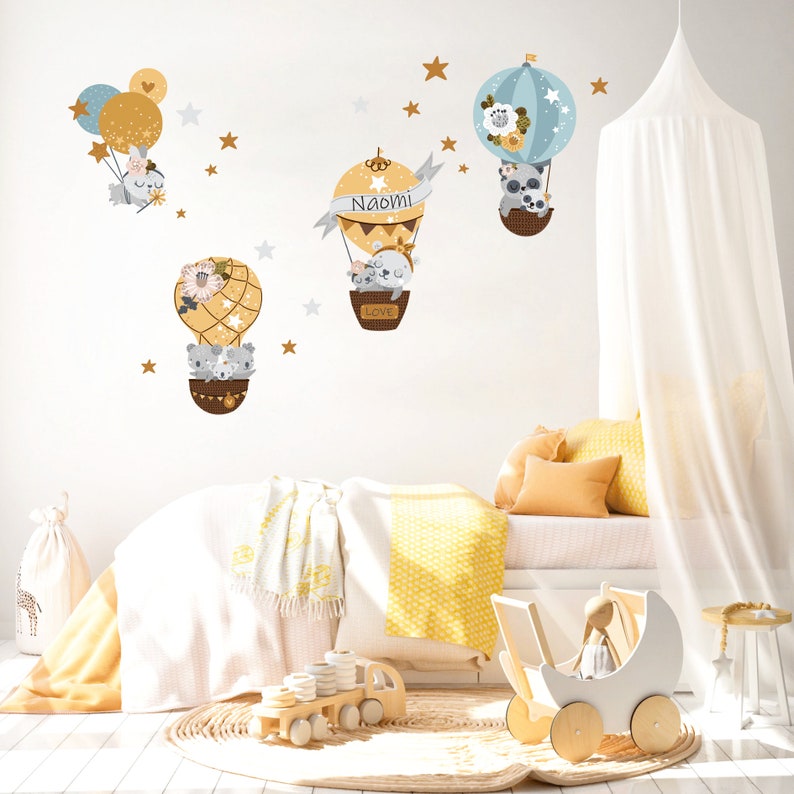 Hot Air Balloon Wall Decal Nursery Wall Decal Personalised Etsy