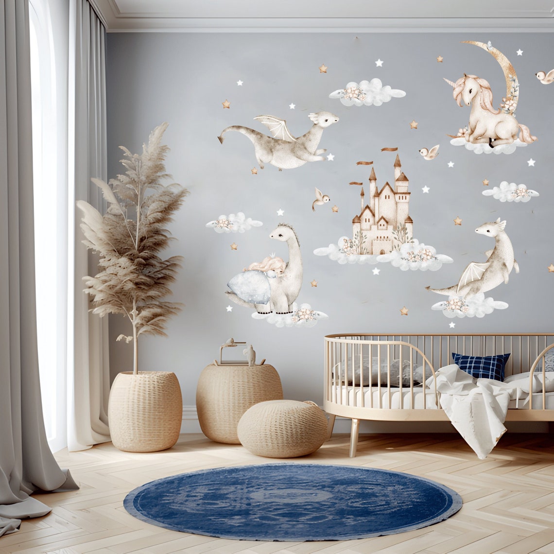 Fairy Nursery Wall Decal, Unicorn Wall Sticker, Princess Wall Decor ...