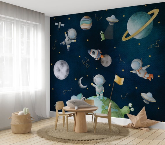 Fresque Murale (Fototapete) Thème Espace/Astronaute Pour Chambre D'enfant - En Vlies (non-tissé) - Inclut Colle - Fabriqué En Allemagne