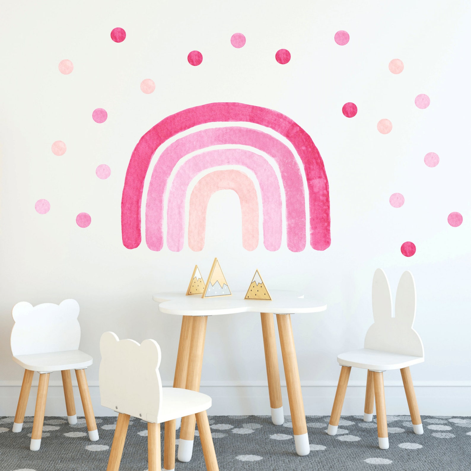 Rainbow Wall Decal Large Rainbow Wall Sticker Watercolor Etsy