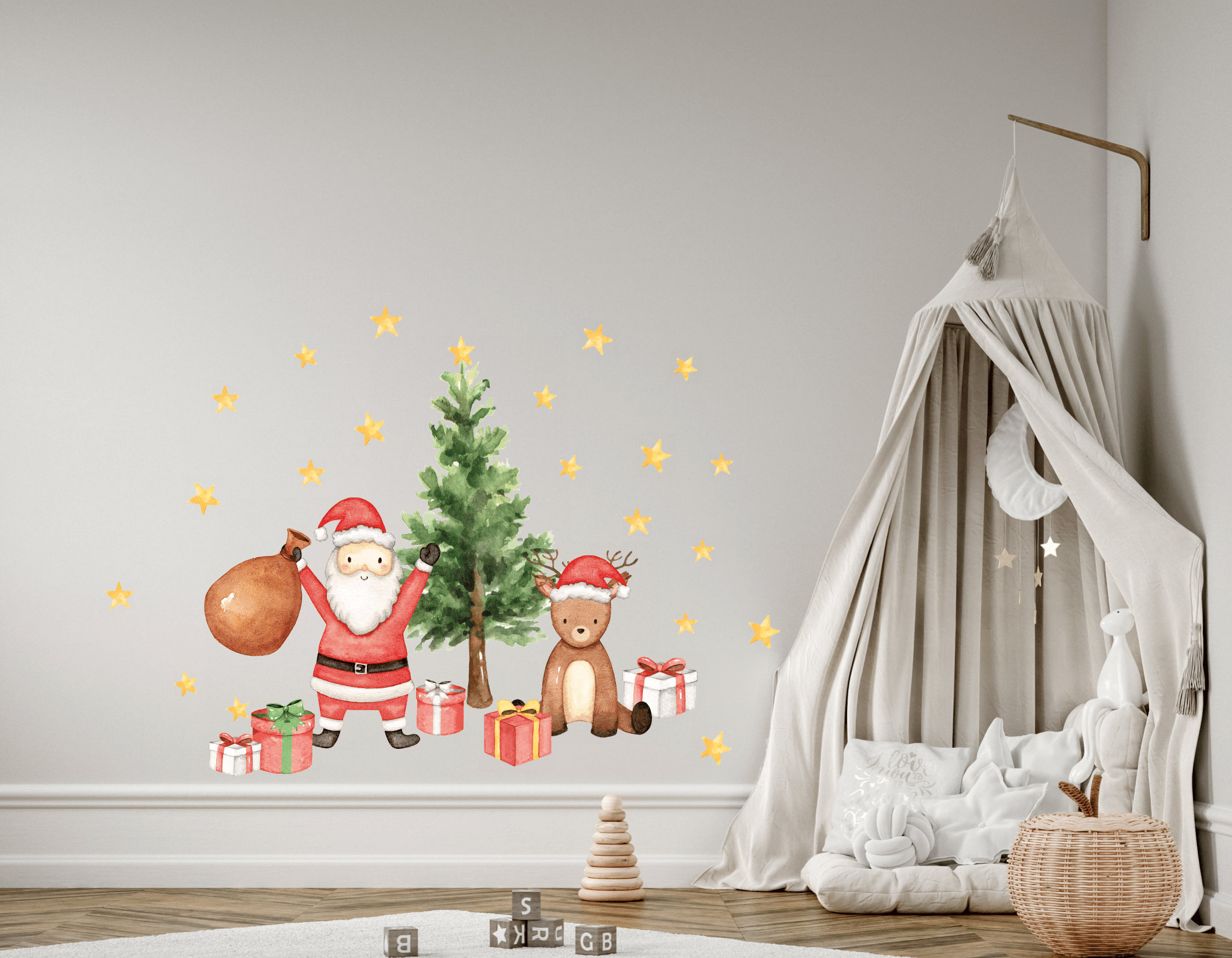 Adesivi Murali Di Babbo Natale - Decorazioni Natalizie Per Pareti, Facili Da Applicare, In PVC Resistente