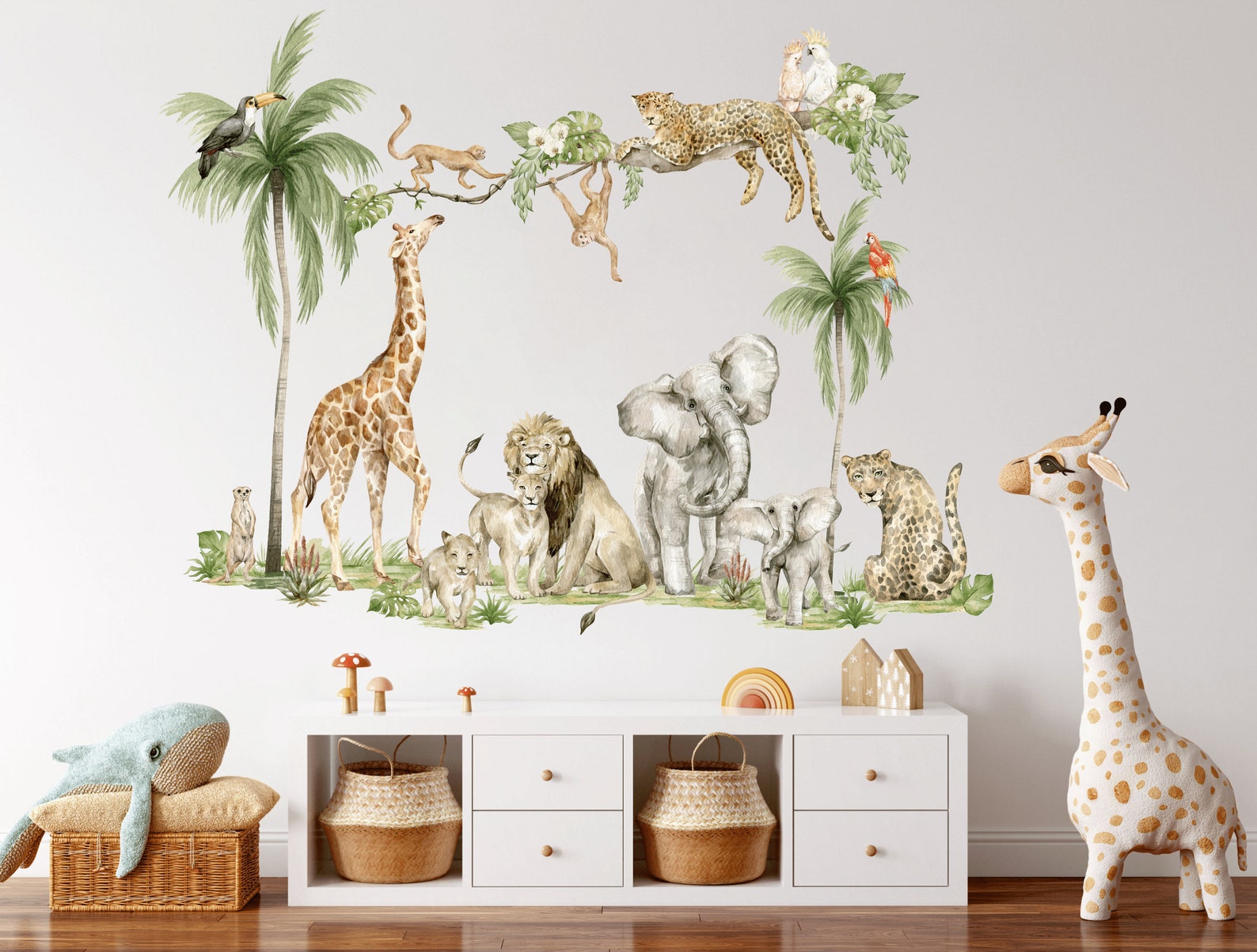 Safari Animals Wall Decal Nursery Wall Decal Jungle Animals - Etsy