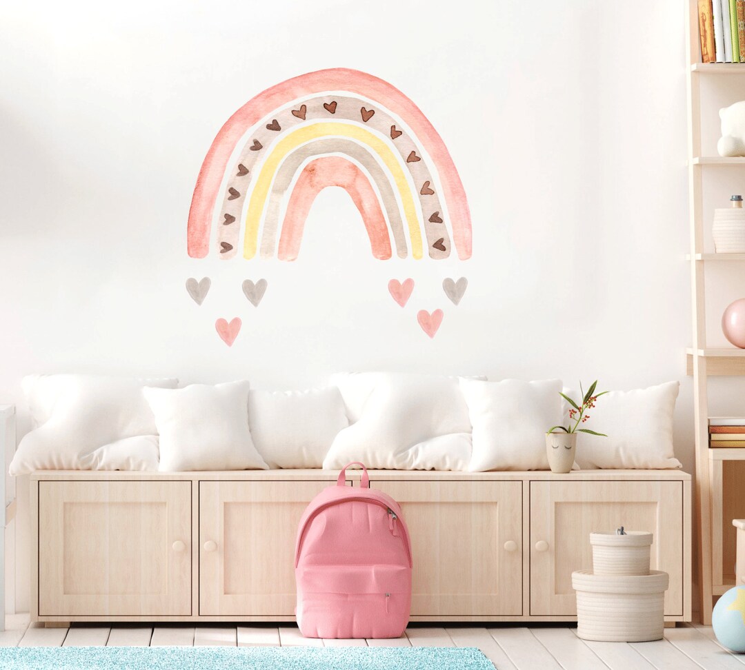 Rainbow Wall Decal, Nursery Wall Decal, Large Rainbow Sticker ...