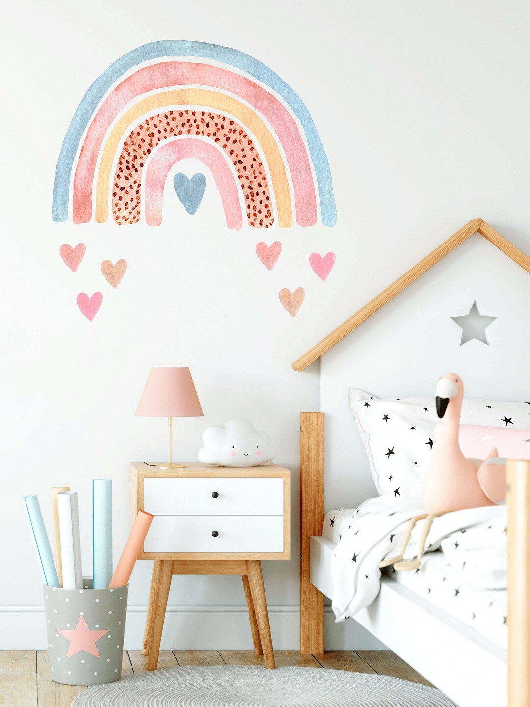 Rainbow Wall Decal, Nursery Wall Decal, Rainbow Wall Sticker, Large ...