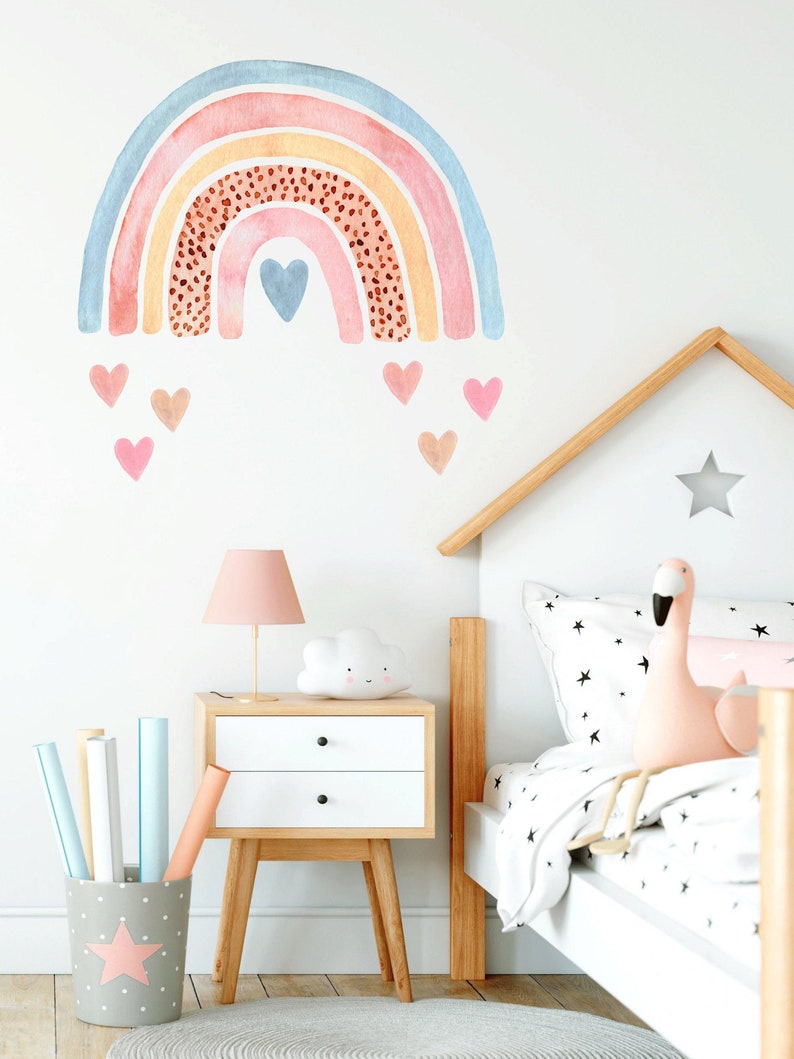 Rainbow Wall Decal Nursery Wall Decal Rainbow Wall Sticker Etsy
