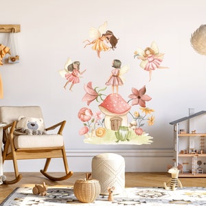 Fairy Nursery Wall Decal, Princess Wall Sticker, Flower Wall Decor ...