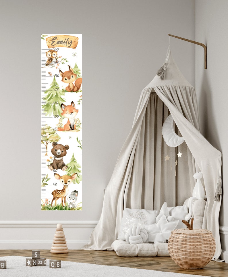 Forest Animals Nursery Wall Decal Watercolor Animals Wall Etsy
