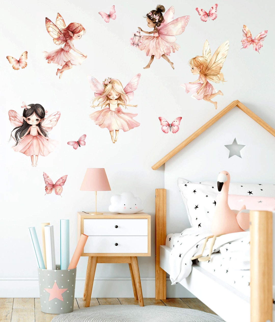 Fairy Nursery Wall Decal Princess Wall Sticker Flower Wall Decor Girls ...