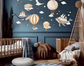 Modello di ricamo personalizzato per mongolfiera: decorazione per cameretta dei bambini (download - Italia