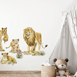 Safari Animals Wall Decal, Nursery Wall Decal, Lion Wall Sticker ...