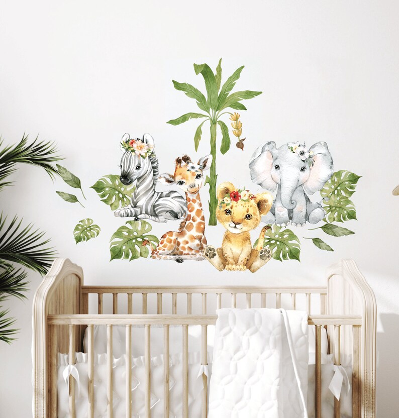 Safari Animals Wall Decal Nursery Wall Decal Jungle Animals Etsy