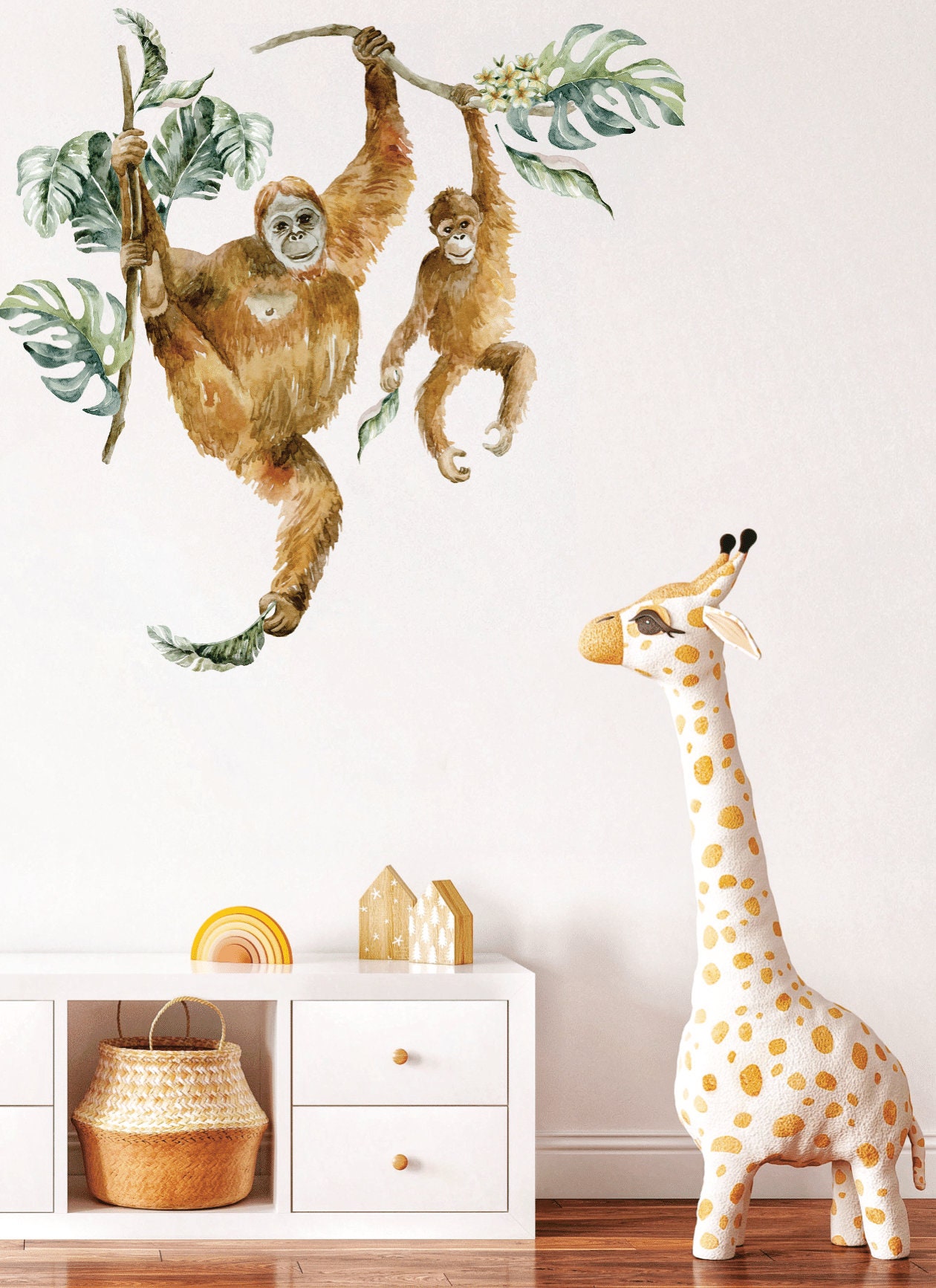 Safari Animals Wall Decal, Nursery Wall Decal, Jungle Animals, Tropical ...