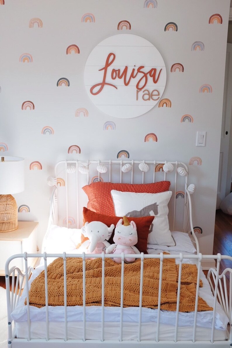 Rainbow Wall Decal Nursery Wall Decal Watercolor Rainbow Etsy