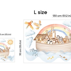 Calcomanía de pared para guardería con diseño de Arca de Noé, animales de safari, acuarela, animales de la selva, arte de pared, decoración para habitación infantil M size