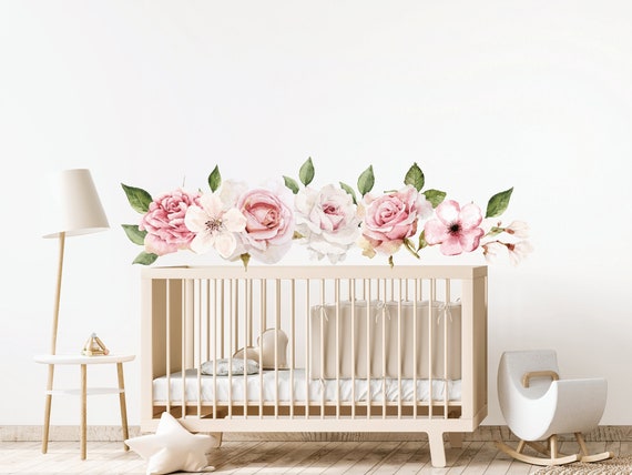 Tanlaby Stickers Muraux Bohème Fleur Rétro Autocollants Muraux Grandes Fleurs Vi