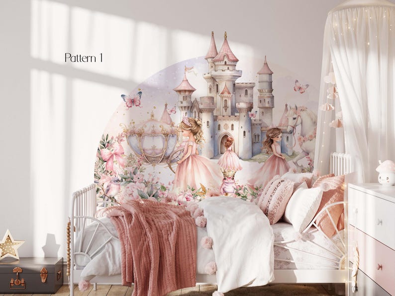 Princess Arch Wall Decal Magic Kingdom Nursery Wall Sticker Fairy Tale ...