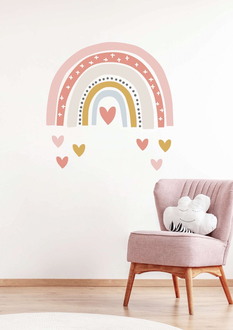 Rainbow wall decal, rainbow wall sticker, large rainbow wall decal, watercolor rainbow decal, nursery wall decal, wall decal for kids image 4