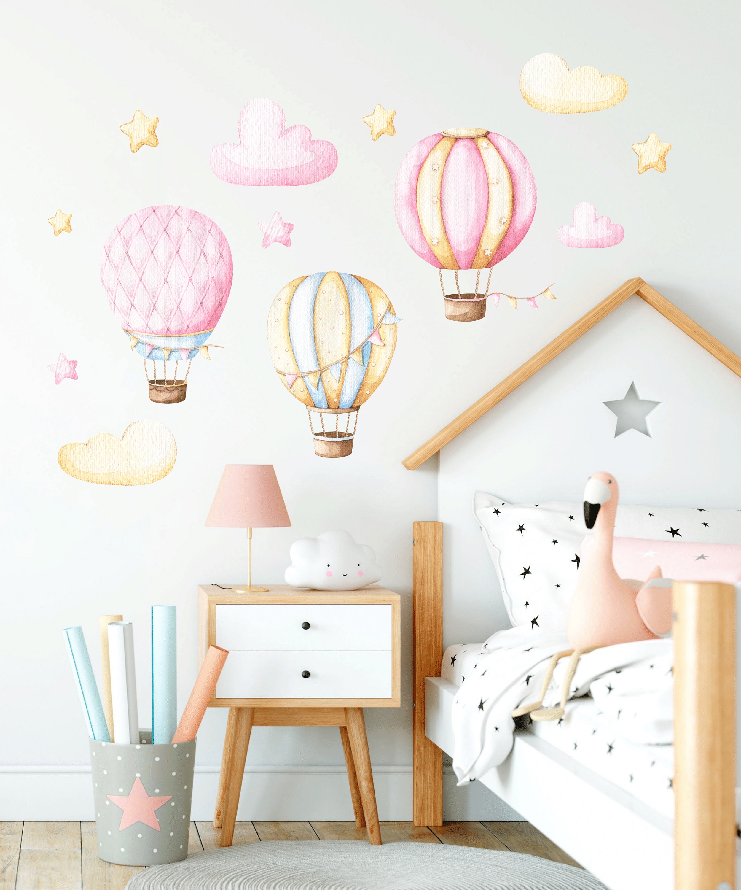 Hot Air Balloon Nursery Wall Decal, Watercolor Hot Air Balloons Wall ...
