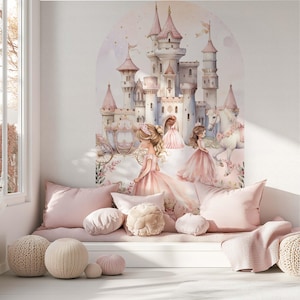 Princess Arch Wall Decal Magic Kingdom Nursery Wall Sticker Fairy Tale ...