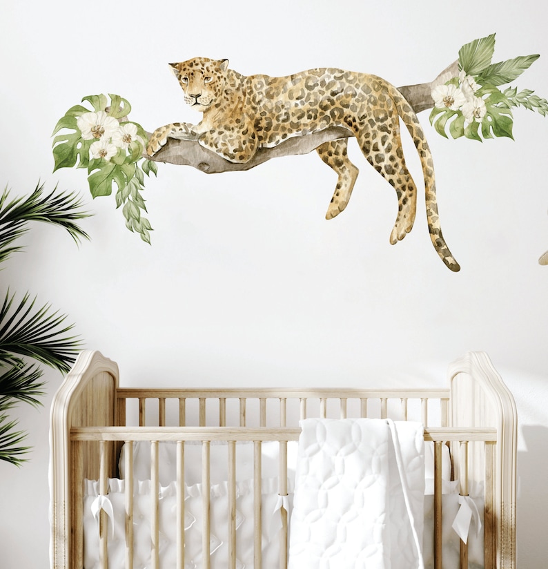 Leopard Wall Decal Safari Animals Wall Sticker Nursery Wall - Etsy