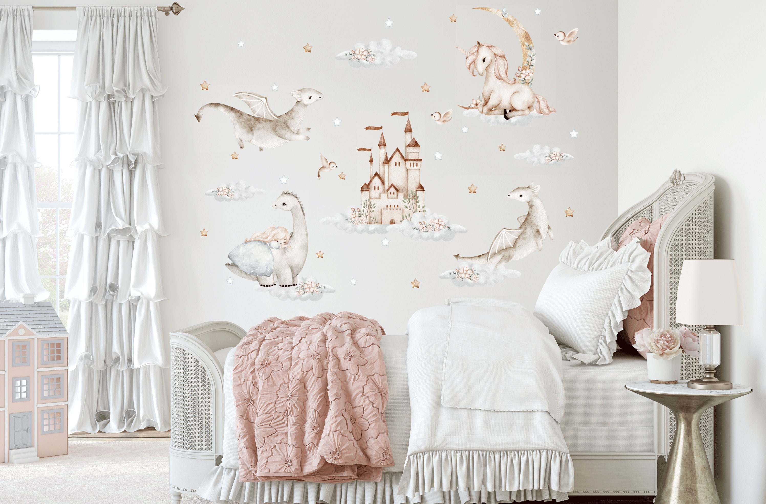 Fairy Nursery Wall Decal, Unicorn Wall Sticker, Princess Wall Decor ...