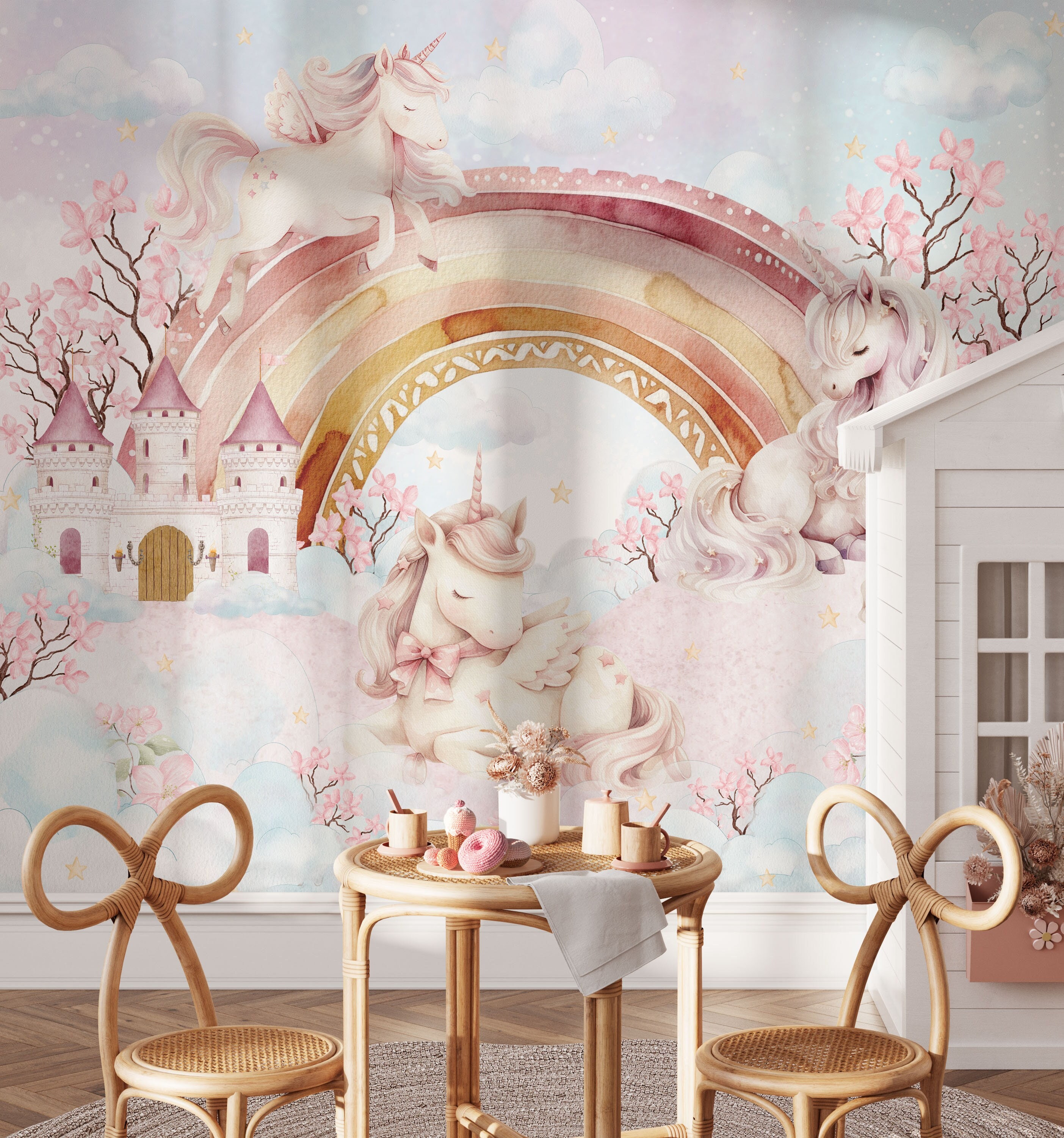 AMUGISH Serene Dock And Misty Lake Wall Mural Wallpaper | Peel And Stick | Tranquil Nature Scene For Living Room, Bedroom, Kitchen, Nursery - 152''W X 112''H Peel And Stick - View #6