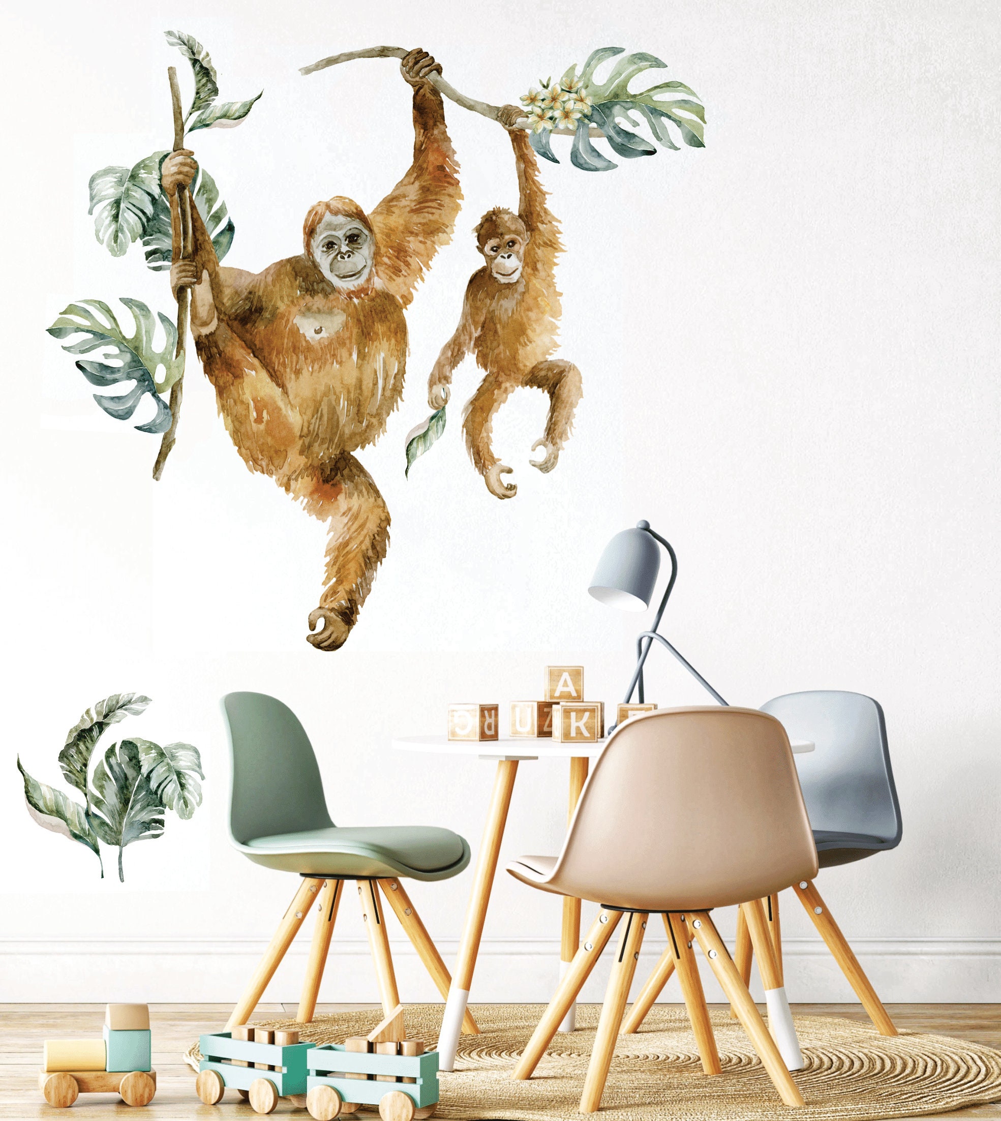Safari Animals Wall Decal Nursery Wall Decal Jungle Animals | Etsy