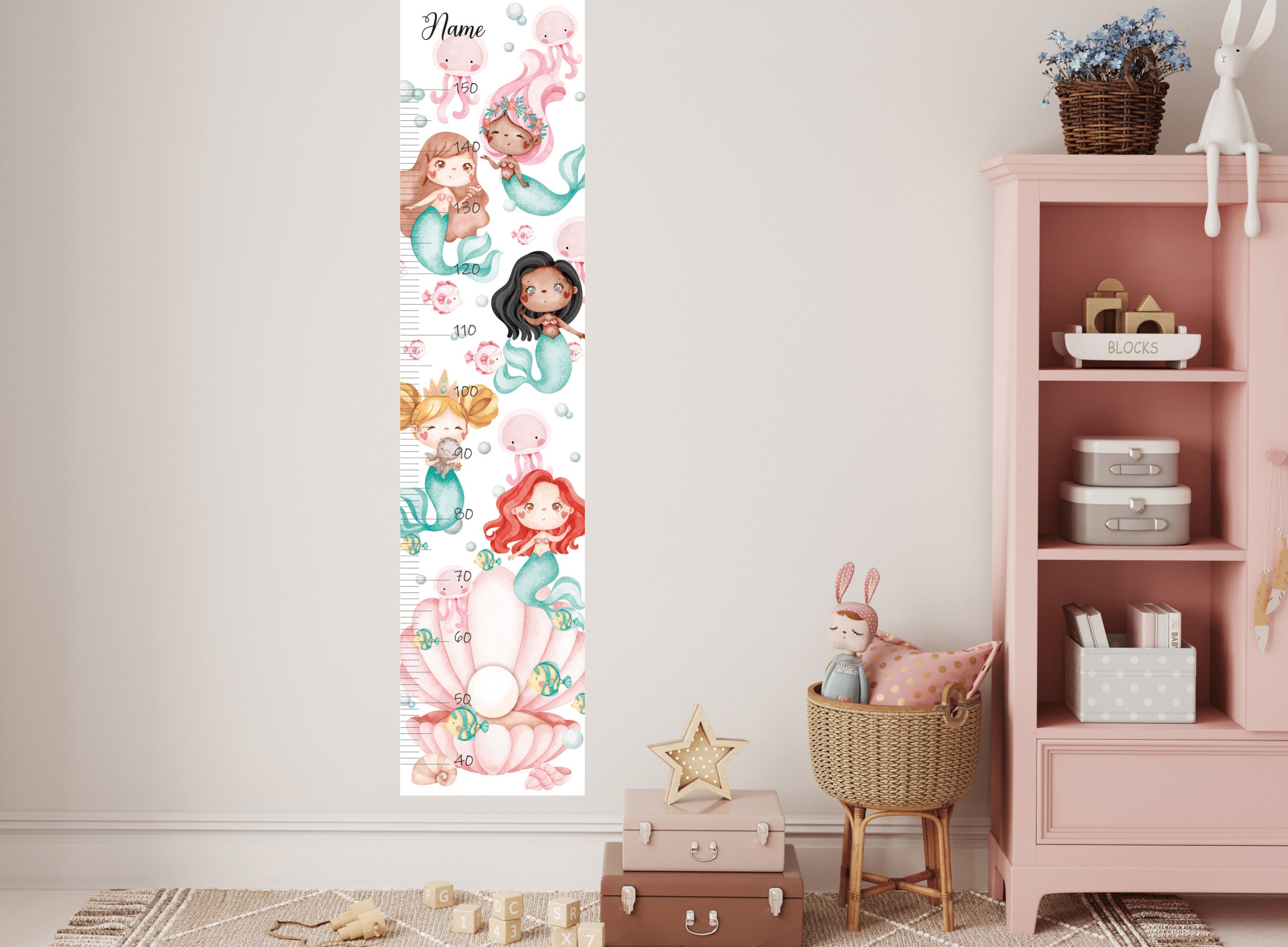 Mermaid Nursery Wall Decal, Watercolor Sea Animals, Under the Sea ...