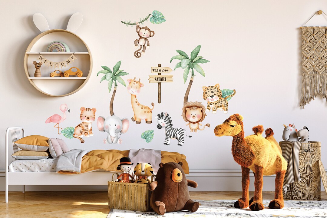 Safari Animals Wall Decal, Nursery Wall Decal, Jungle Animals, Safari ...