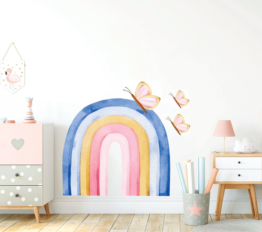 Rainbow Wall Decal, Nursery Wall Decal, Rainbow Wall Sticker, Large ...