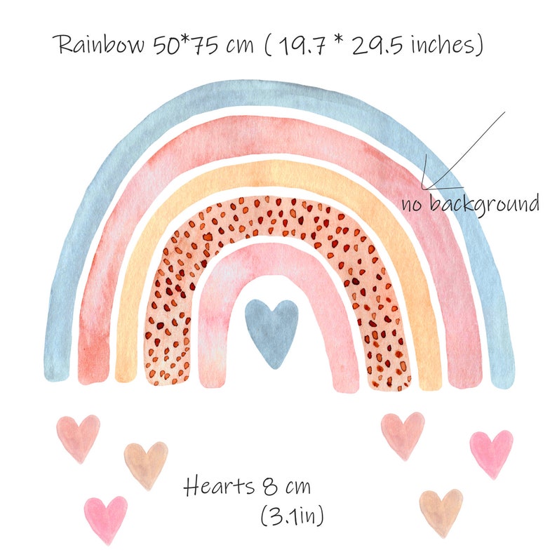 Rainbow Wall Decal Nursery Wall Decal Rainbow Wall Sticker Etsy