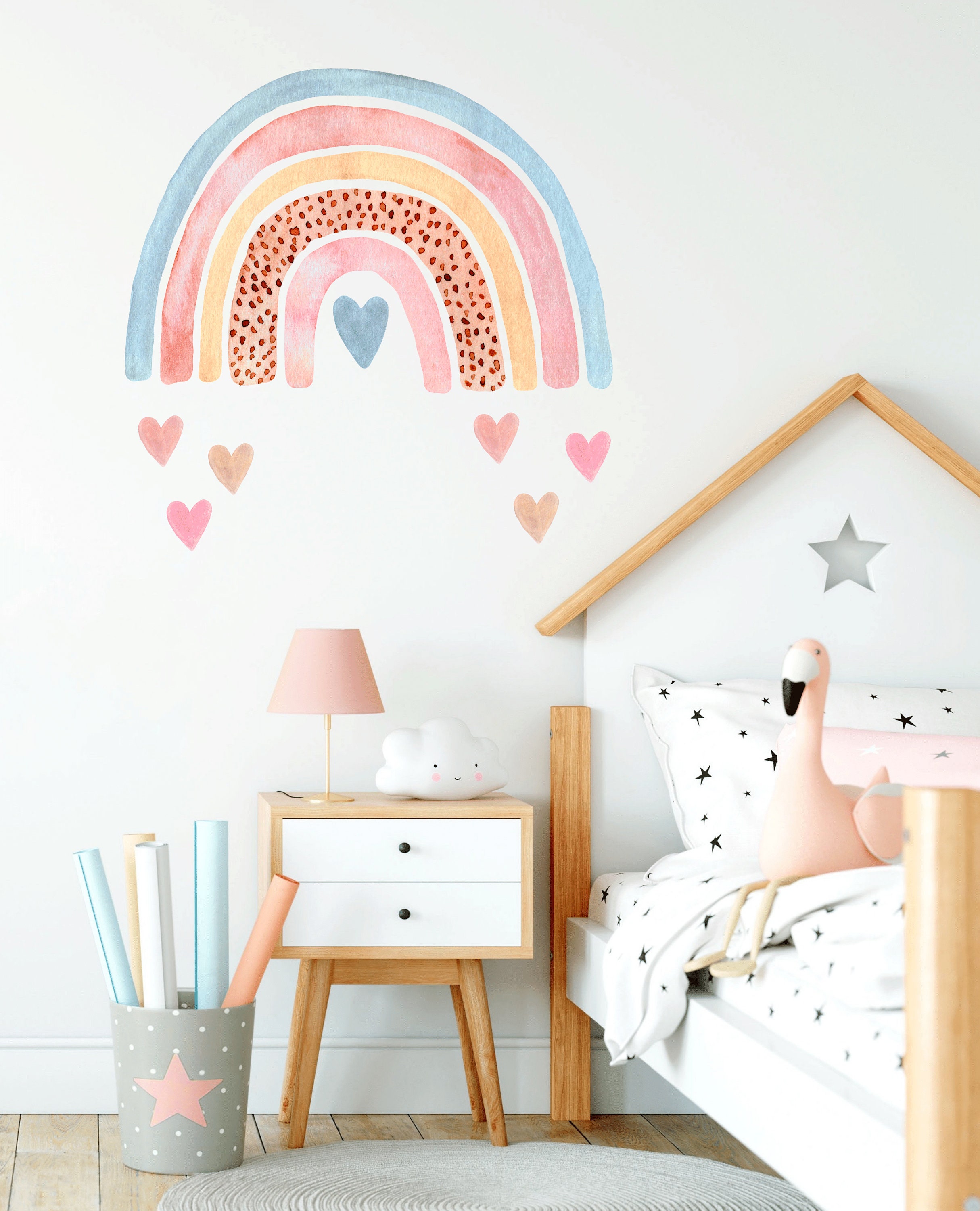 Rainbow Wall Decal Nursery Wall Decal Watercolor Rainbow - Etsy