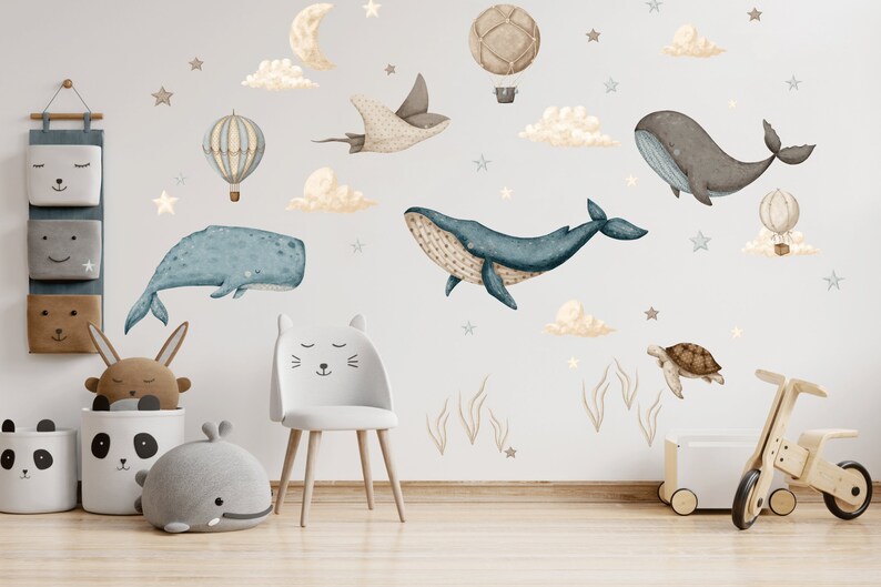 Ocean Nursery Wall Decal Under the Sea Sticker Watercolor Etsy UK