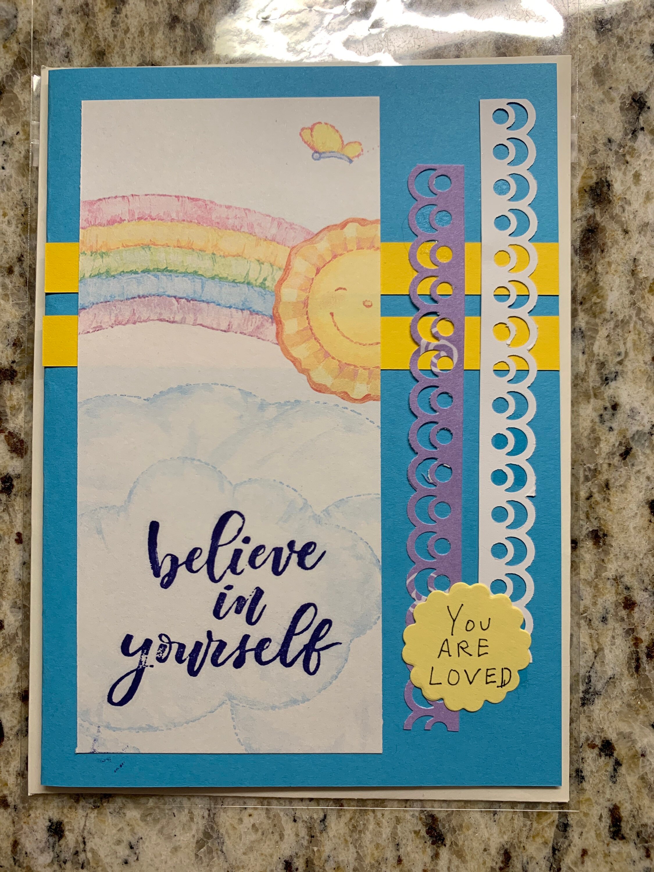Handmade greeting card words of encouragement for a child or Etsy