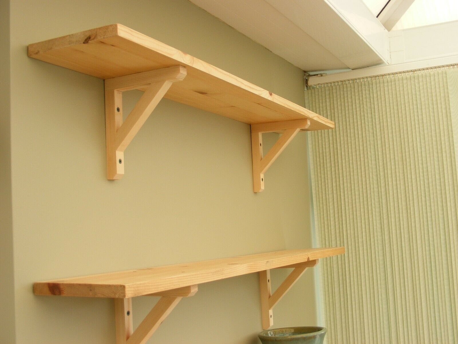 1 Pair of Solid Pine Shelf Brackets Made in Cornwall 150mm X 170mm
