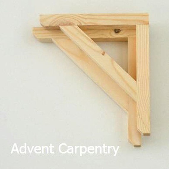1 Pair of Solid Pine Shelf Brackets Made in Cornwall 150mm X Etsy
